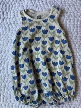 Winter Water Factory Summer Bubble Romper Tulip Print
